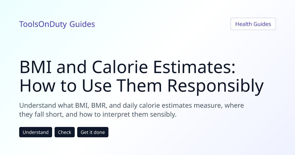 BMI and daily calorie estimates shown with health context
