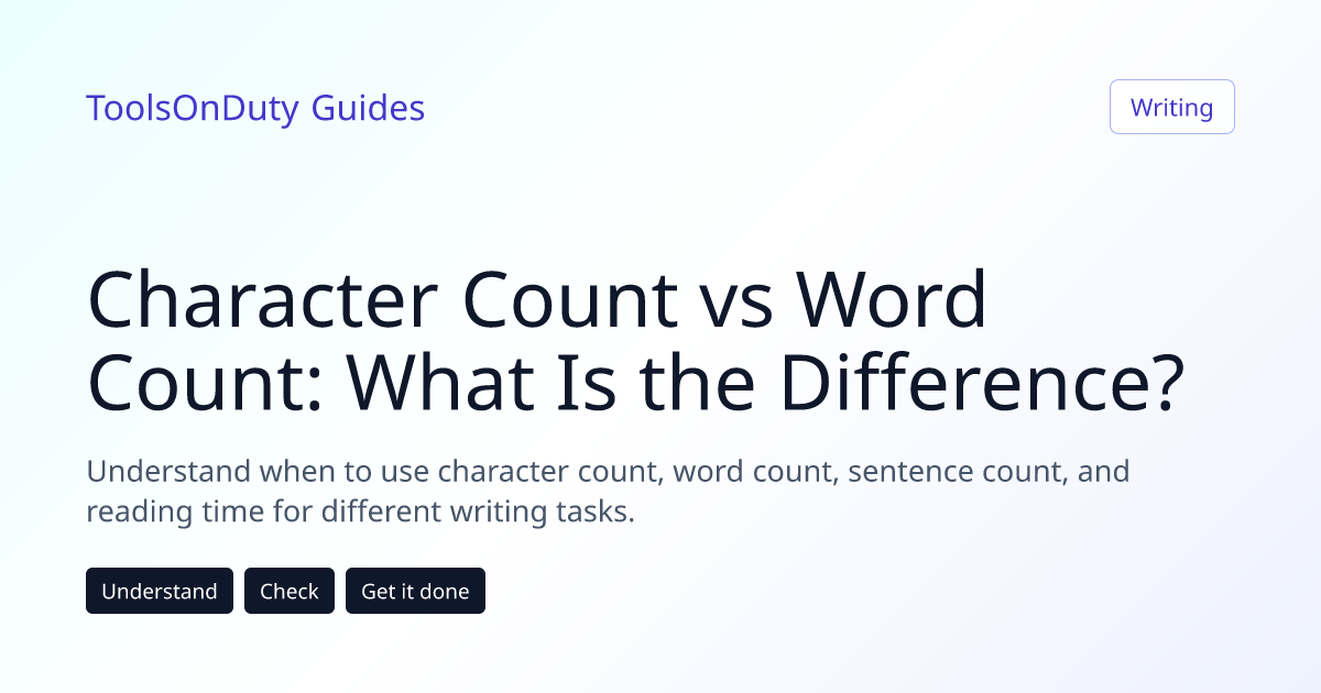Comparison of character count and word count metrics