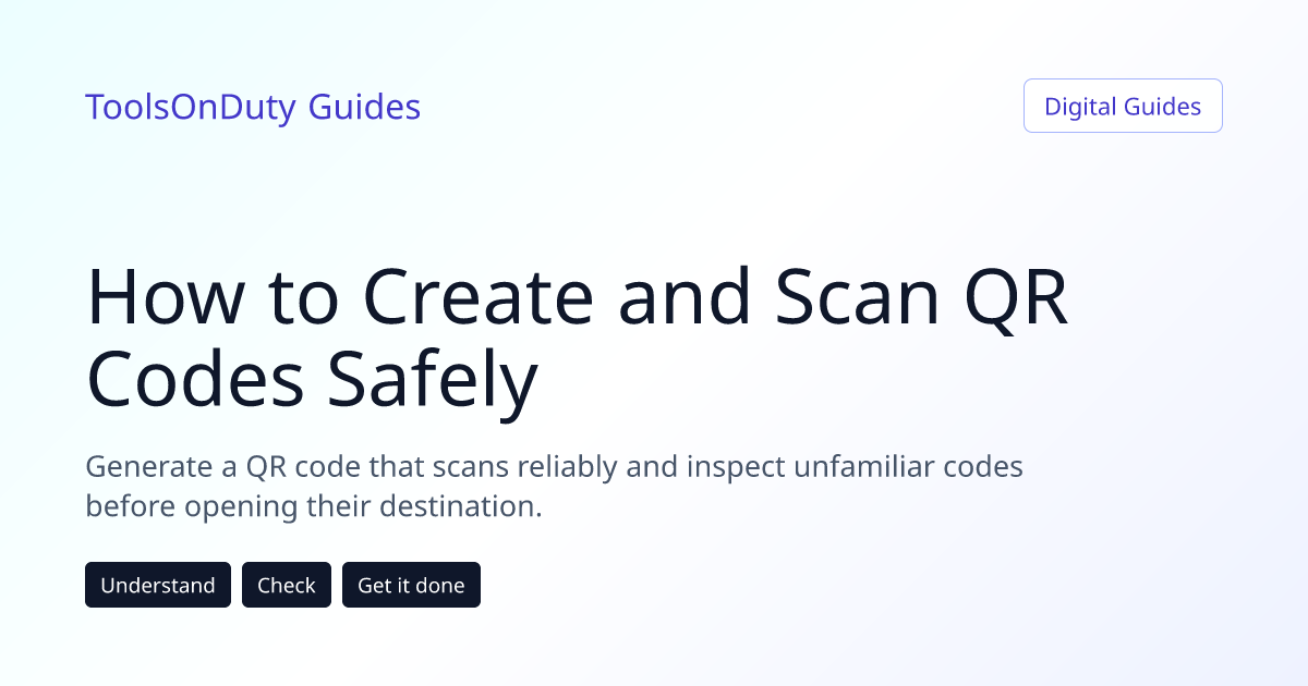A QR code being generated, tested, and scanned safely