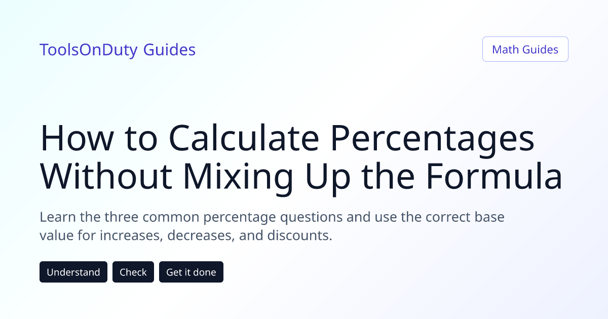 Percentage formulas applied to prices and changing values
